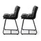 Set of 2/4 Modern Thick Leatherette Counter Stool with Metal Legs